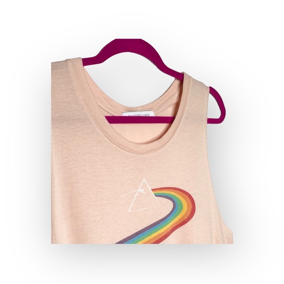 new Daydreamer ☺︎︎ Pink Floyd Rainbow Muscle Tee Tank ☺︎ Light Pink ☺︎ Small - Picture 7 of 16